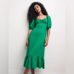 NOBODY'S CHILD‎ Darcie Puff Sleeve Dress In Green